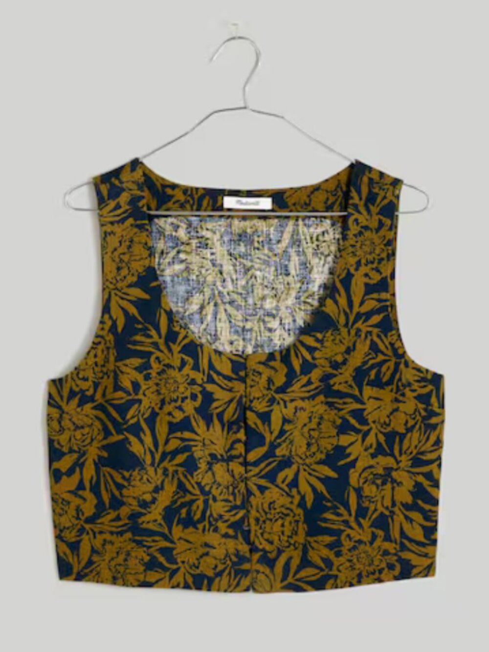 Madewell Scoopneck Crop Tank 100% Linen Size 4 Floral Print NWT - Picture 4 of 13